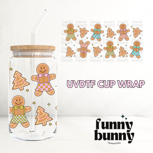 Pastel Gingerbread Boys - 16oz UVDTF Cup Wrap