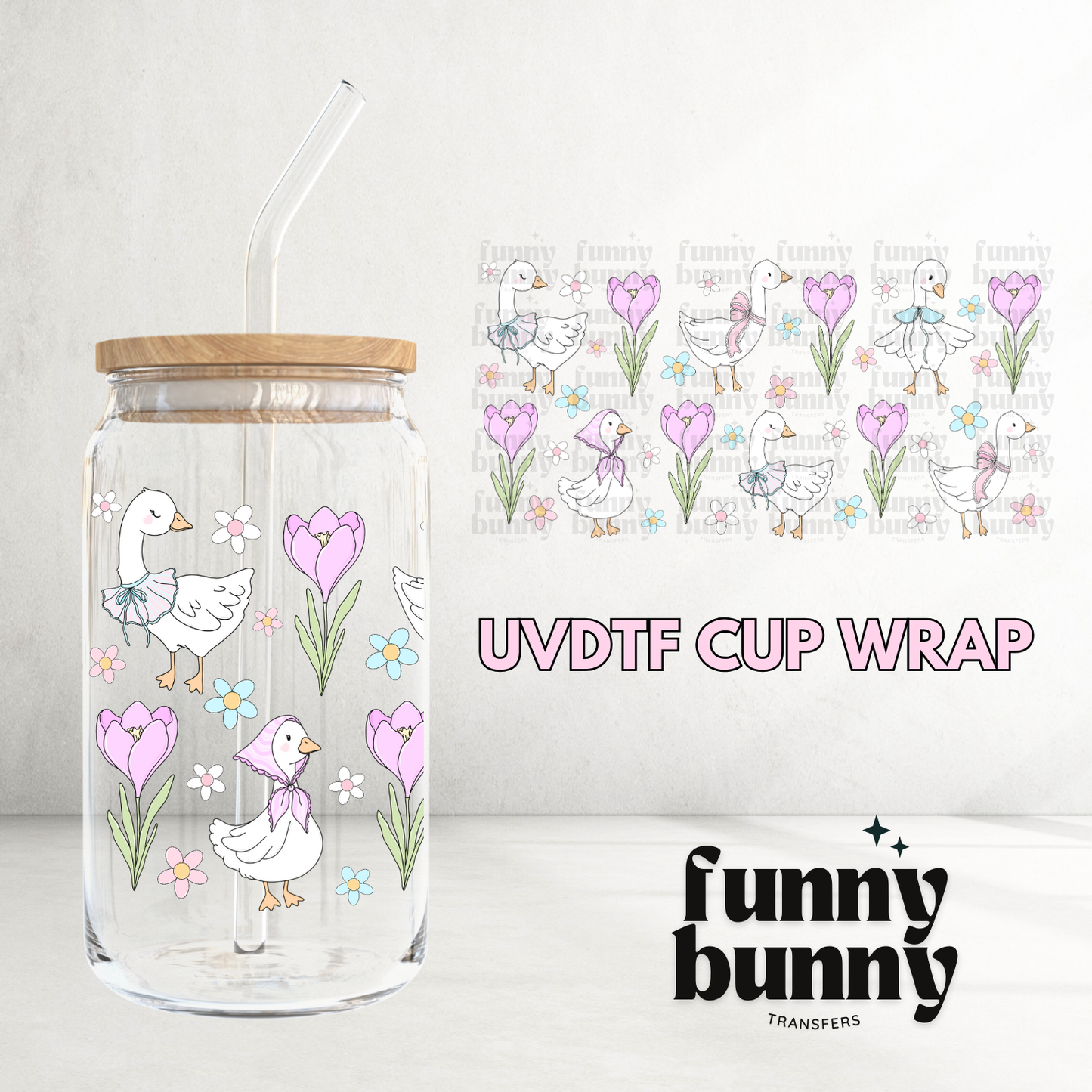 Pastel Goose - 16oz UVDTF Cup Wrap