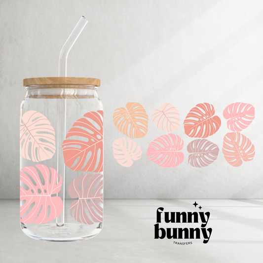 Pastel Leaves - 16oz UVDTF Cup Wrap