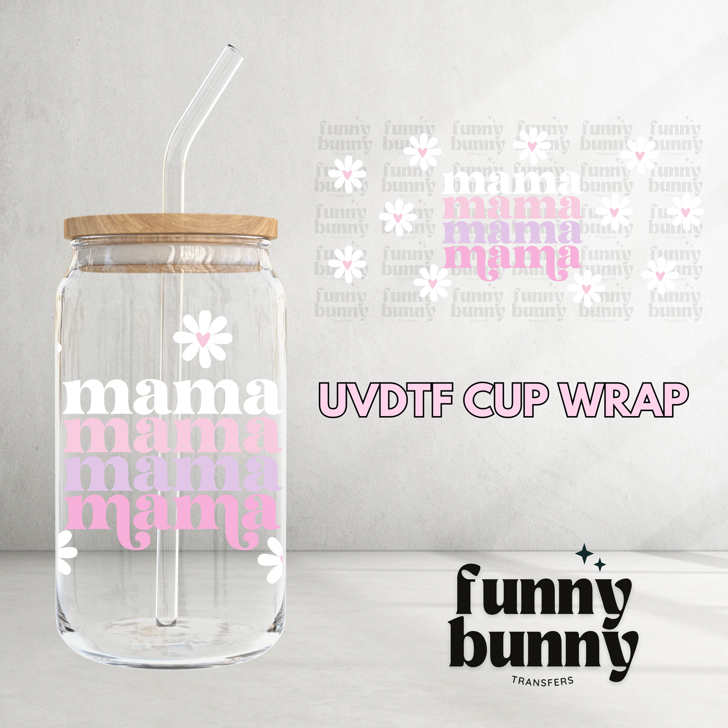 Pastel Mama Floral - 16oz UVDTF Cup Wrap