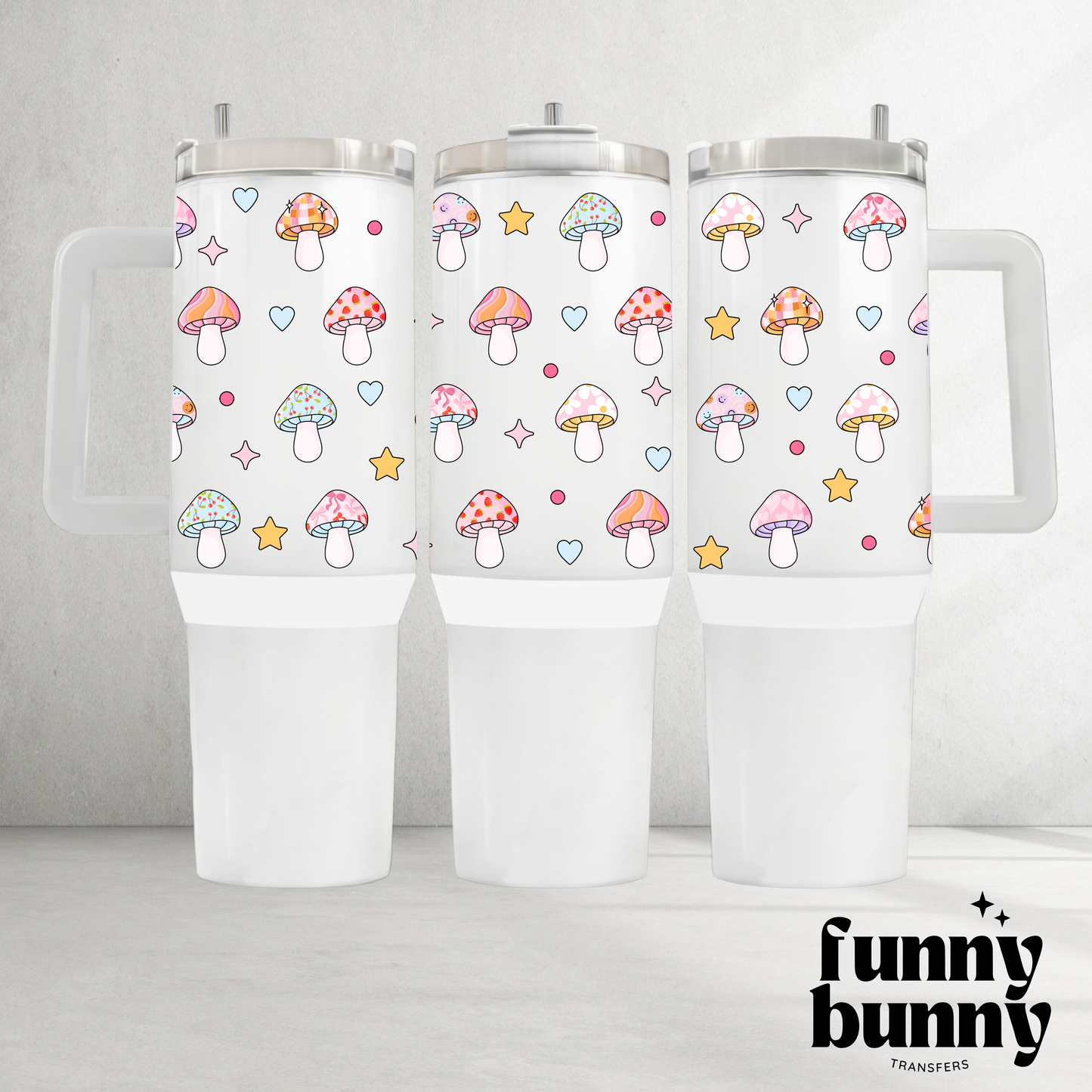 Pastel Mushies - 40oz UVDTF Tumbler Wrap