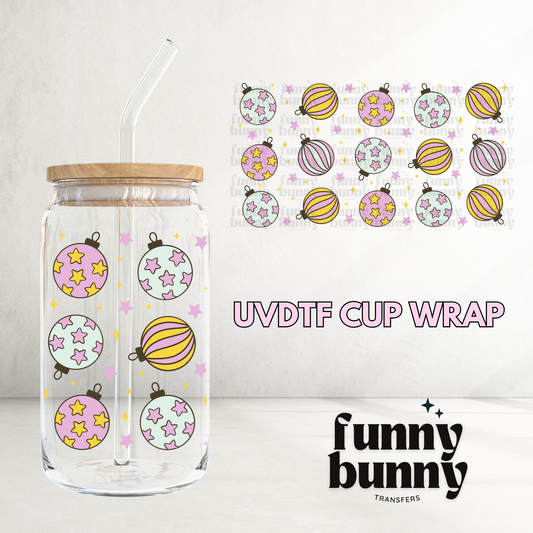 Pastel Ornaments - 16oz UVDTF Cup Wrap