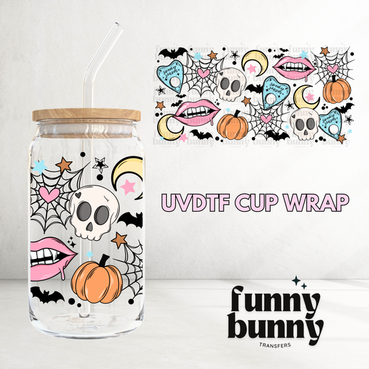 Pastel Spooky Lips - 16oz UVDTF Cup Wrap