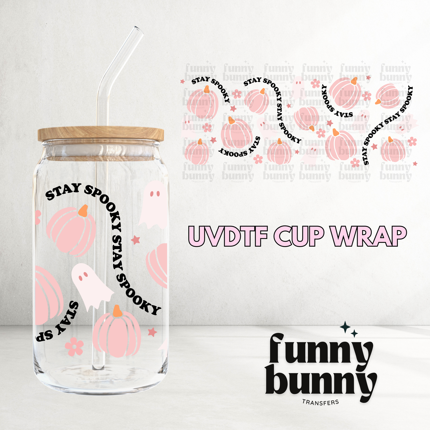 Pastel Spooky Pumpkins  - 16oz UVDTF Cup Wrap