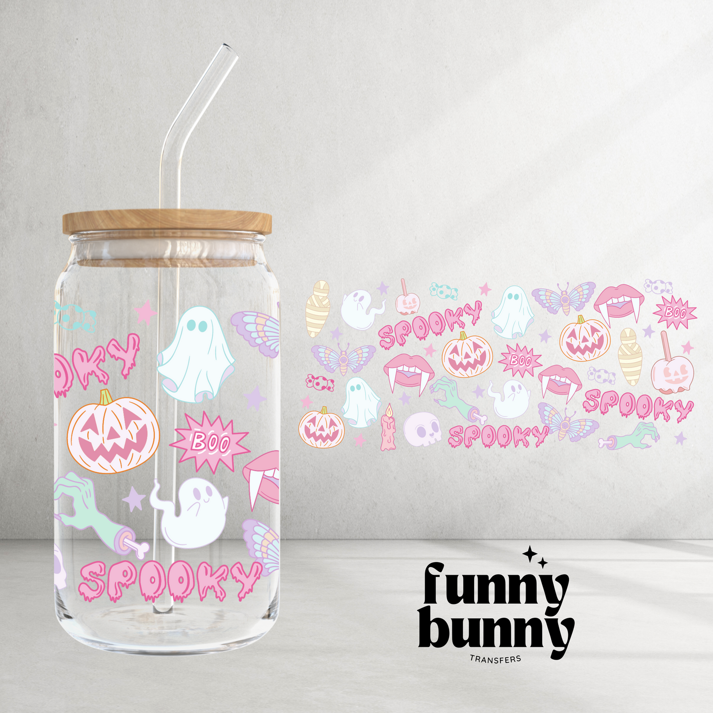 Pastel Spooky Vibes - 16oz UVDTF Cup Wrap