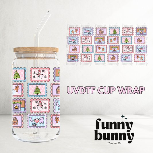 Pastel Stamps - 16oz UVDTF Cup Wrap