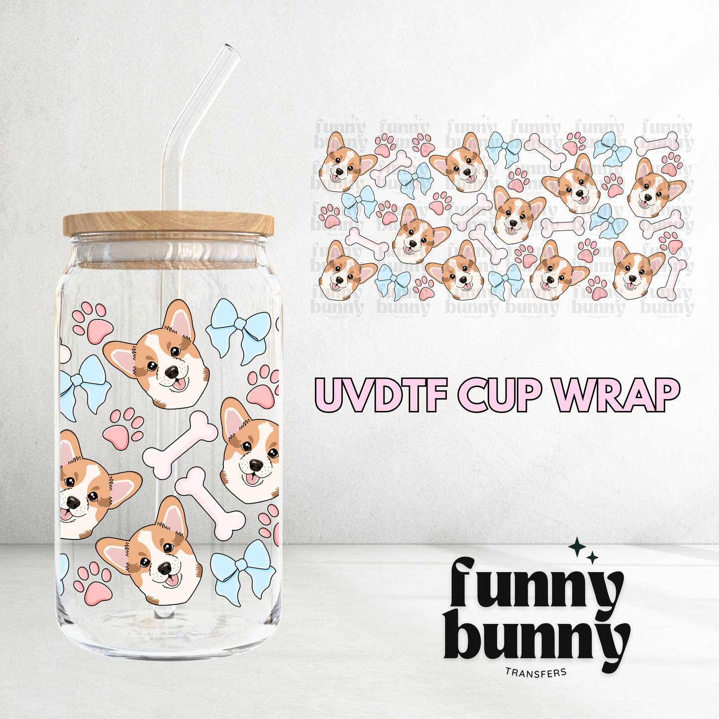 Paw Corgie - 16oz UVDTF Cup Wrap