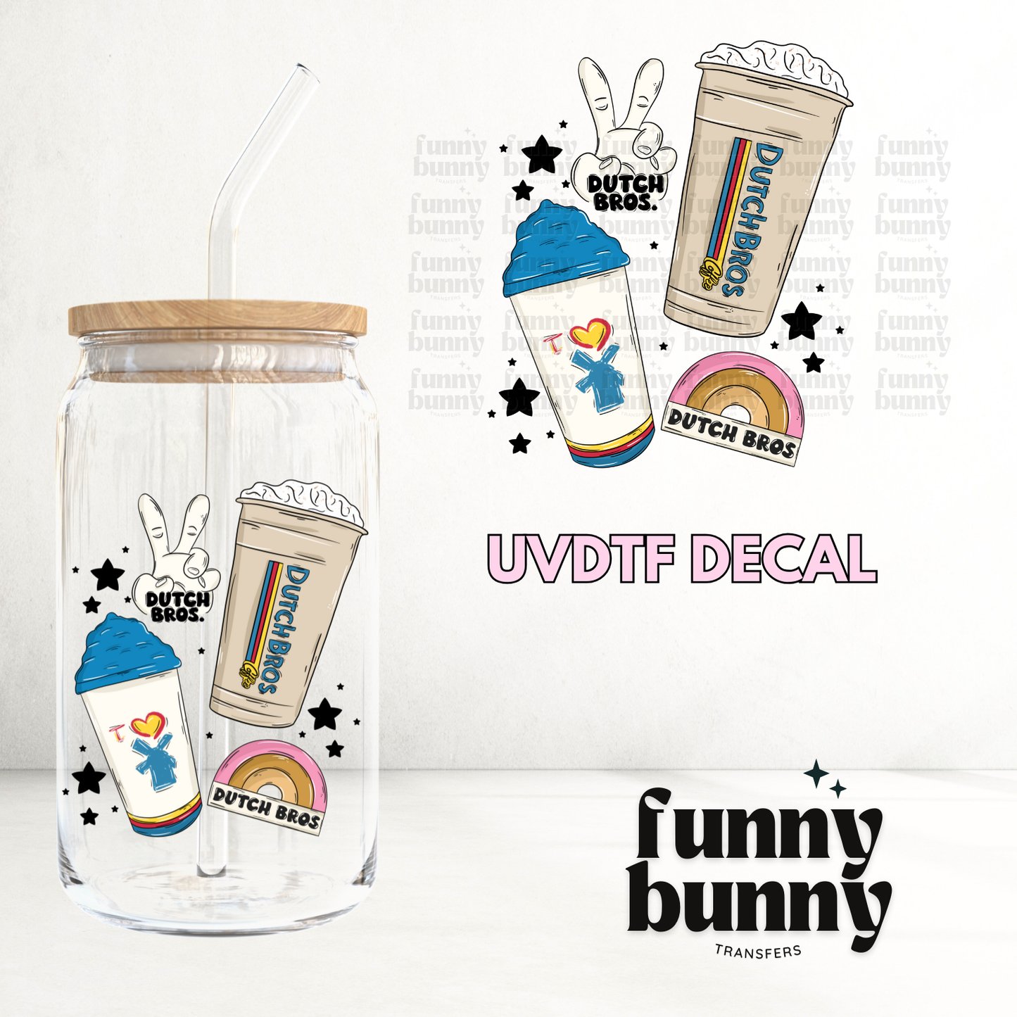 Peace Coffee Bros  - UVDTF Decal