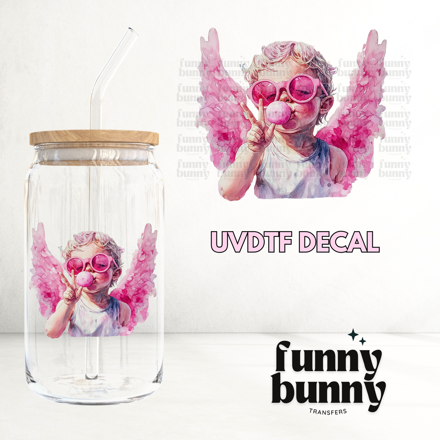 Peace Love Cupid - UVDTF Decal