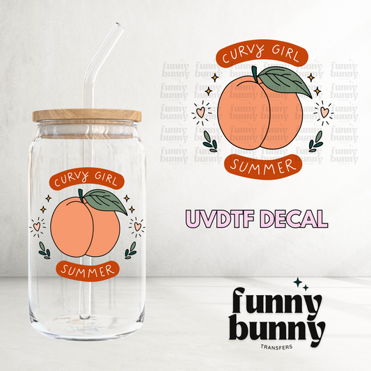 Peach Curvy Girl Summer - UVDTF Decal