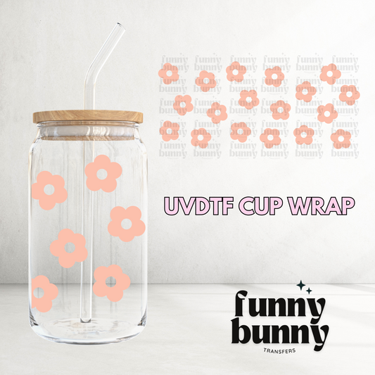 Peach Flowers  - 16oz UVDTF Cup Wrap