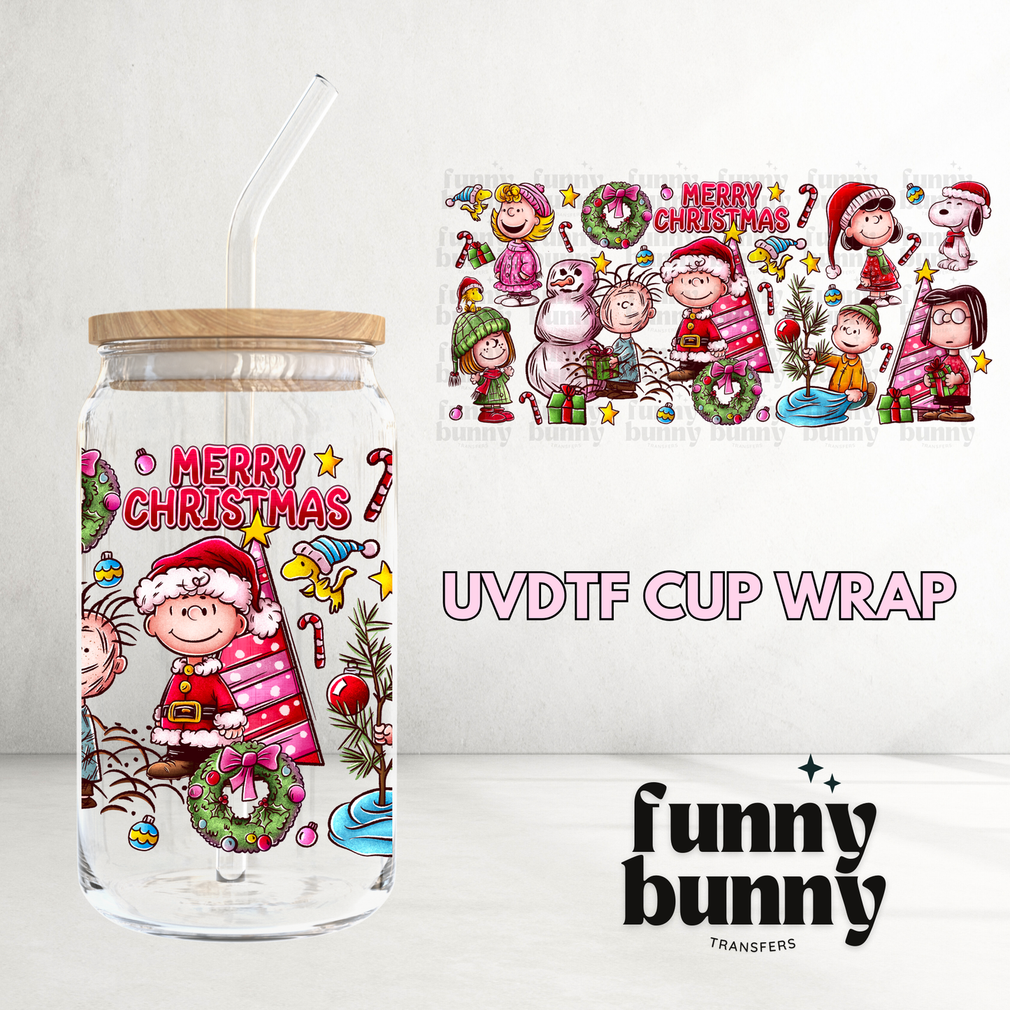 Peanut Christmas - 16oz UVDTF Cup Wrap