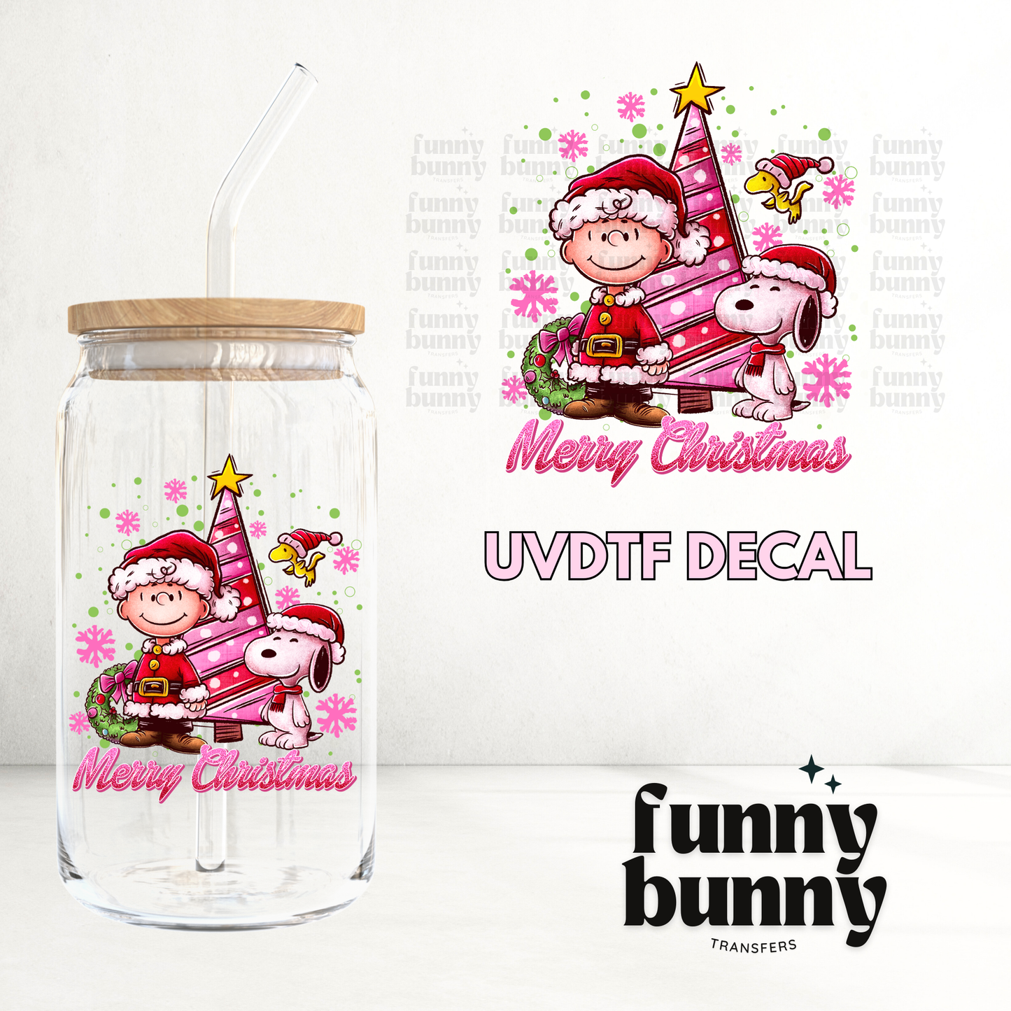 Peanut Xmas Pink - UVDTF Decal