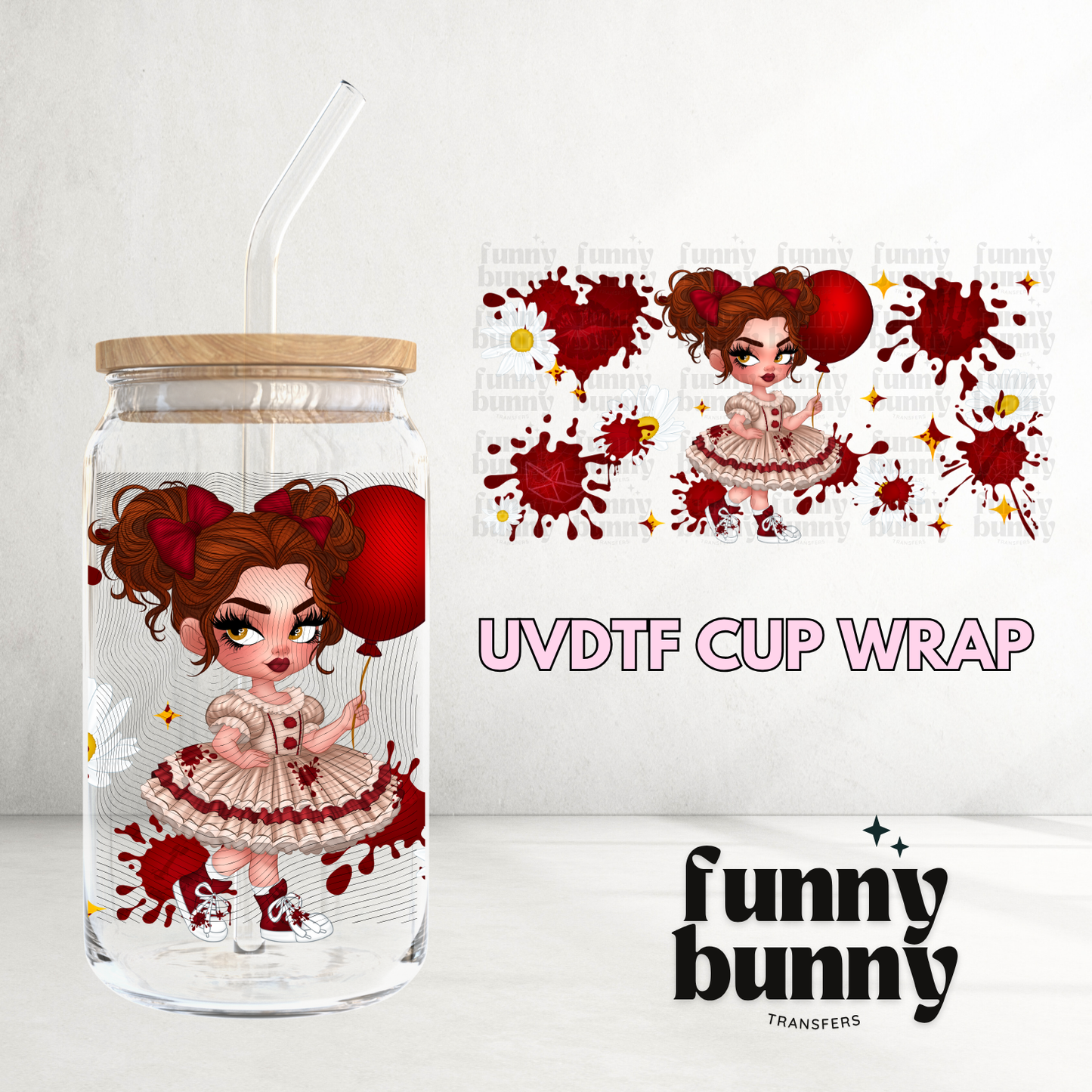 Pennywise Cutie - 16oz UVDTF Cup Wrap