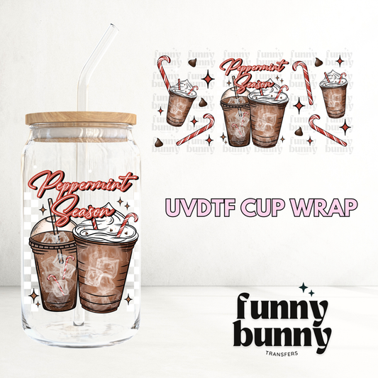 Peppermint Season - 16oz UVDTF Cup Wrap