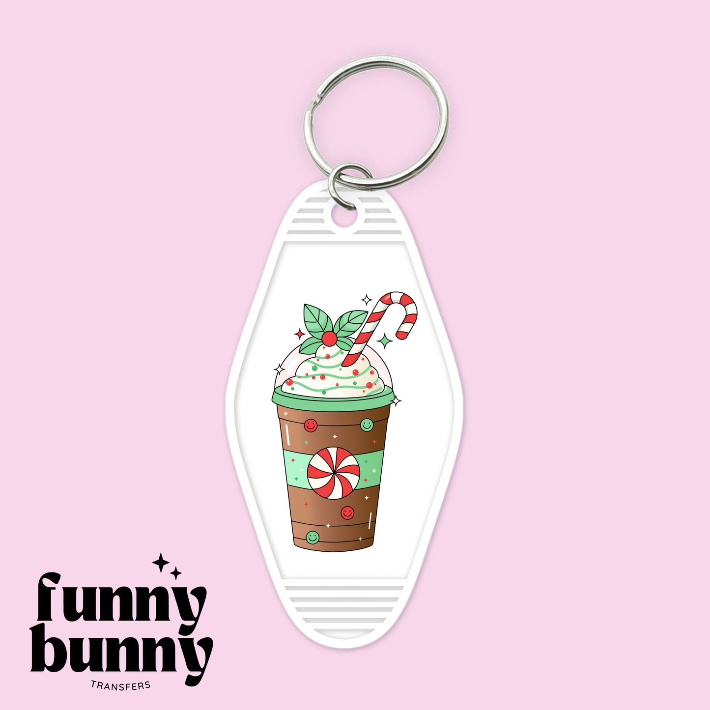 Peppermint Smiley Latte - Motel Keychain