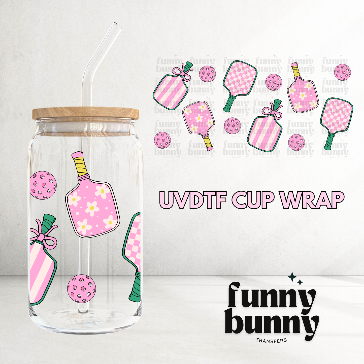 Pickleball Girly - 16oz UVDTF Cup Wrap