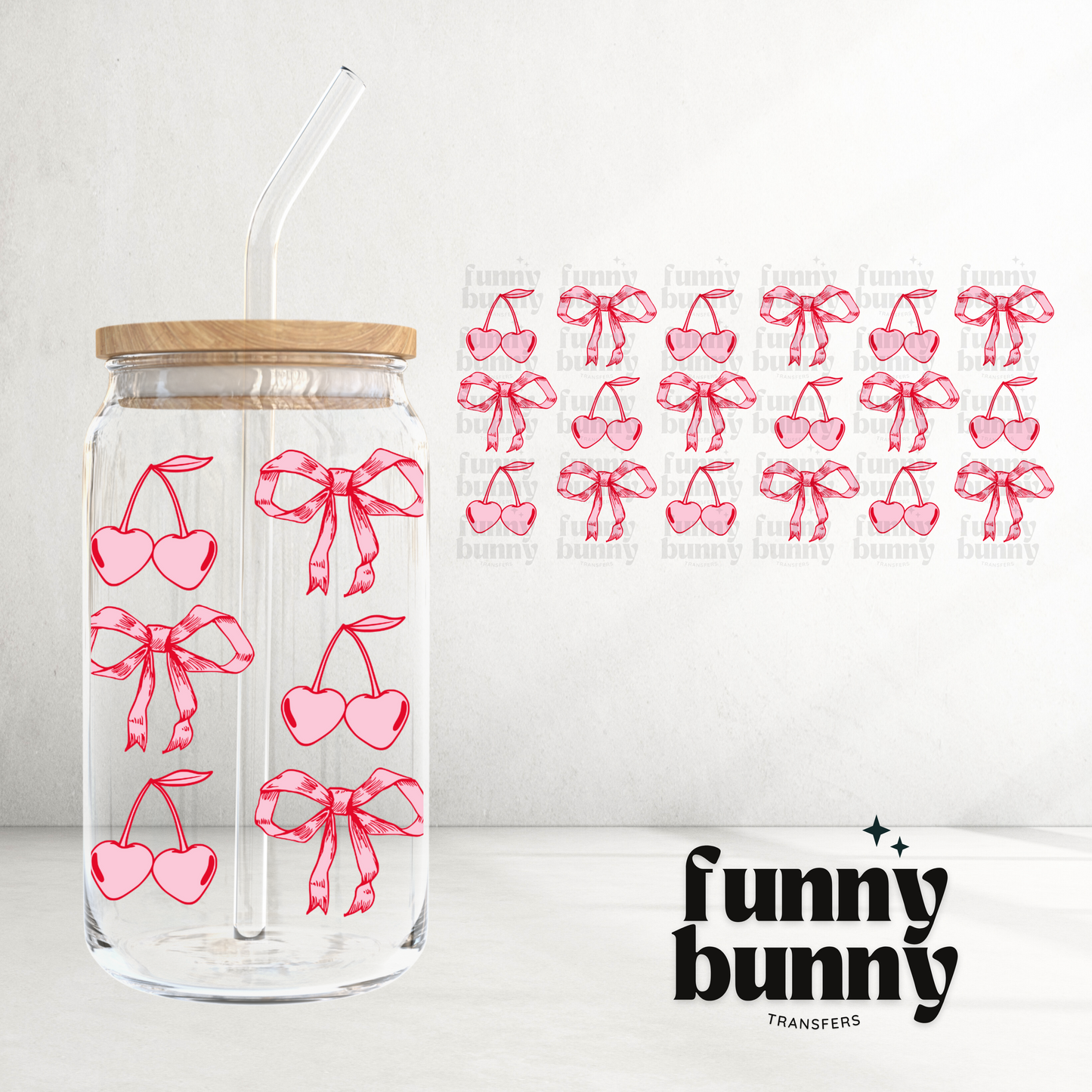 Pink Bows - 16oz UVDTF Cup Wrap (EXCLUSIVE)