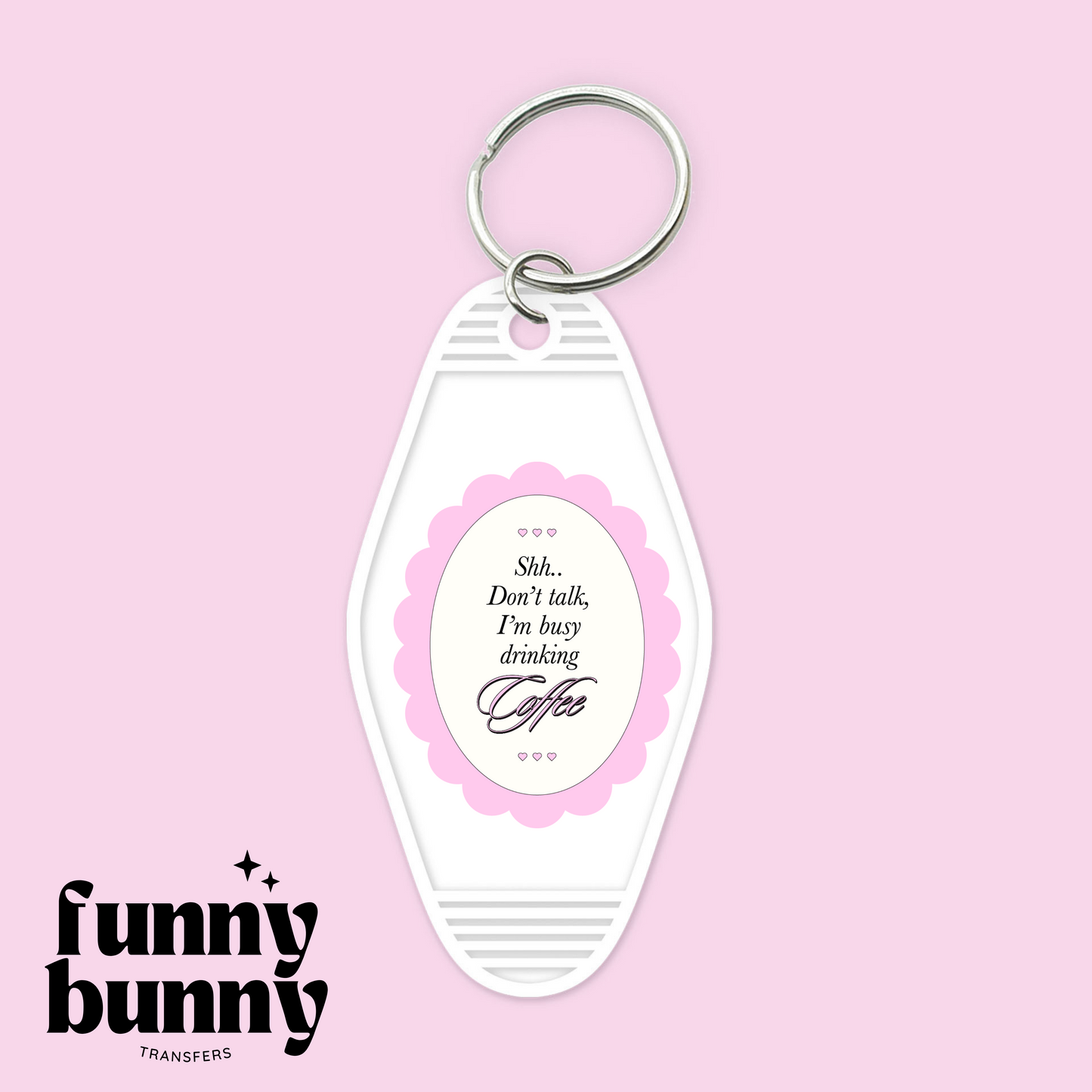 Busy Drinking Coffee - Motel Keychain