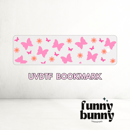 Pink Butterflies - UVDTF Bookmark Decal