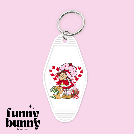 Pink Candy Cane Cutie - Motel Keychain