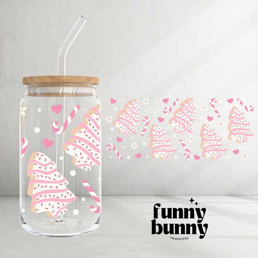 Pink Christmas Cakes - 16oz UVDTF Cup Wrap