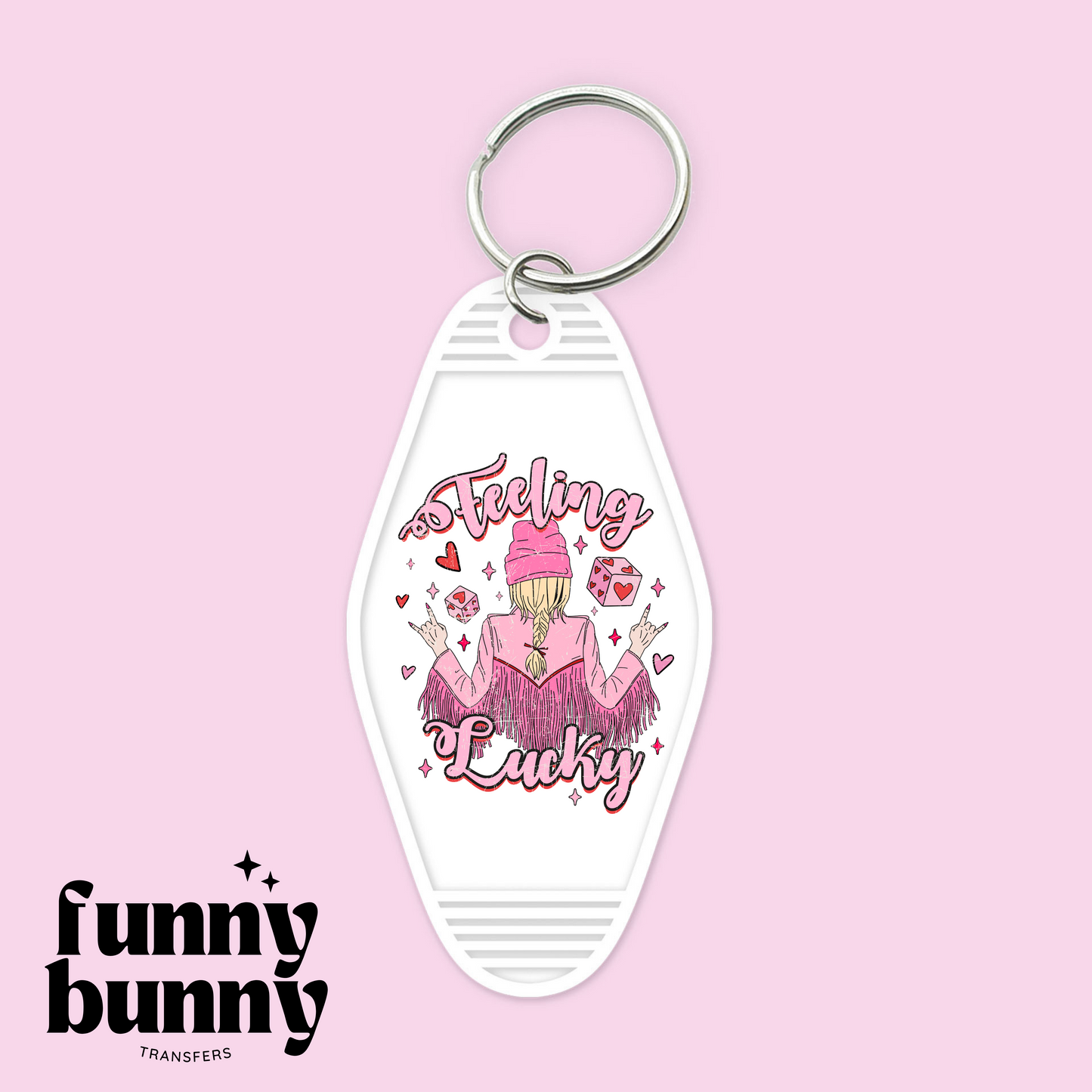 Pink Feeling Lucky - Motel Keychain