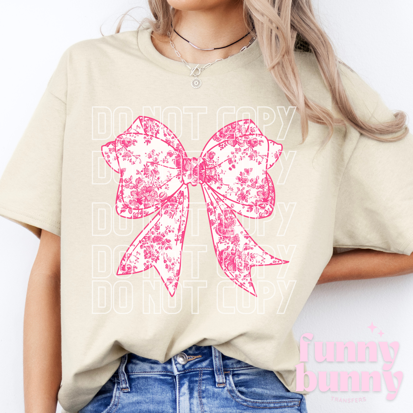 Pink Floral Bow - DTF Transfer