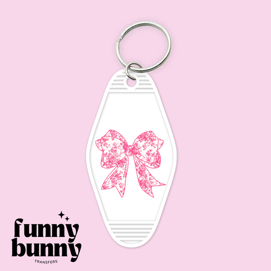 Pink Floral Bow - Motel Keychain