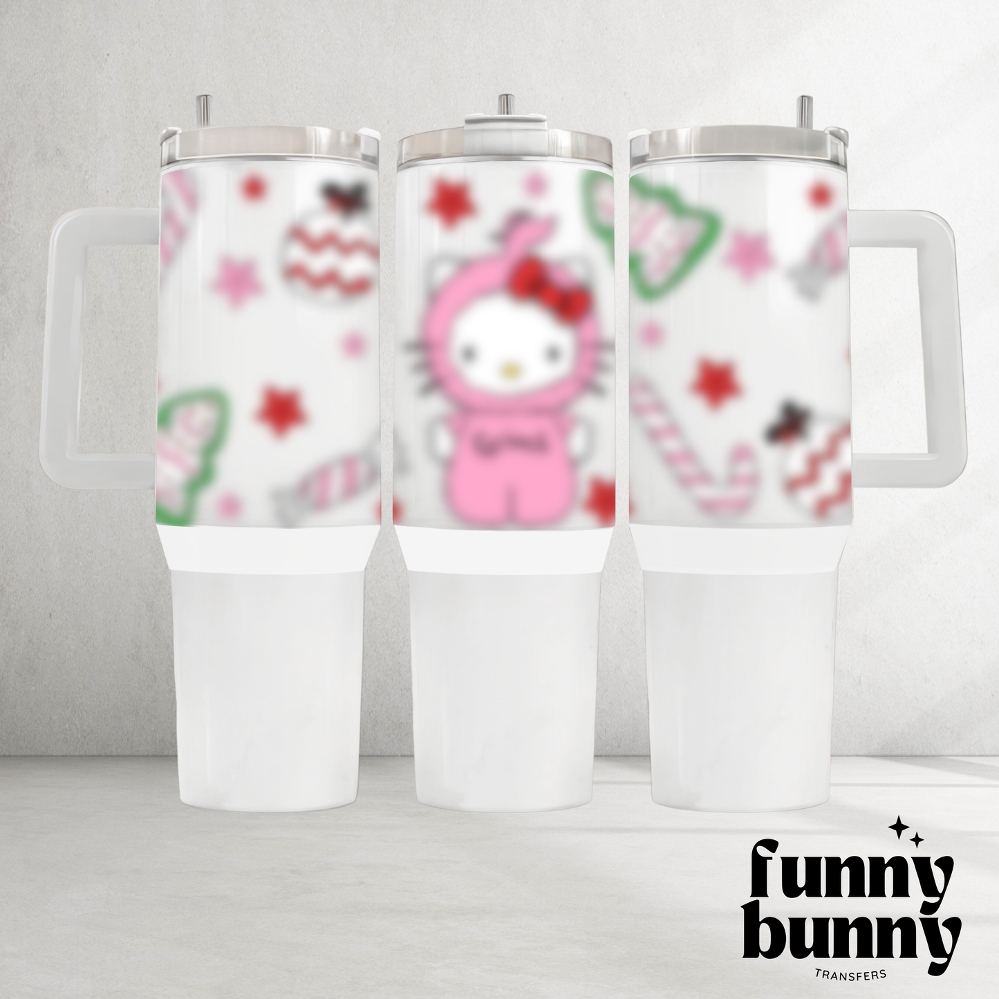 Pink Grnchy Kitty - 40oz UVDTF Tumbler Wrap