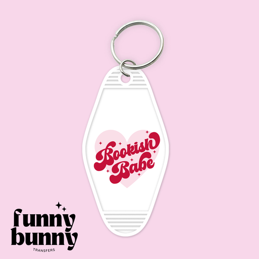 Pink Heart Bookish Babe - Motel Keychain