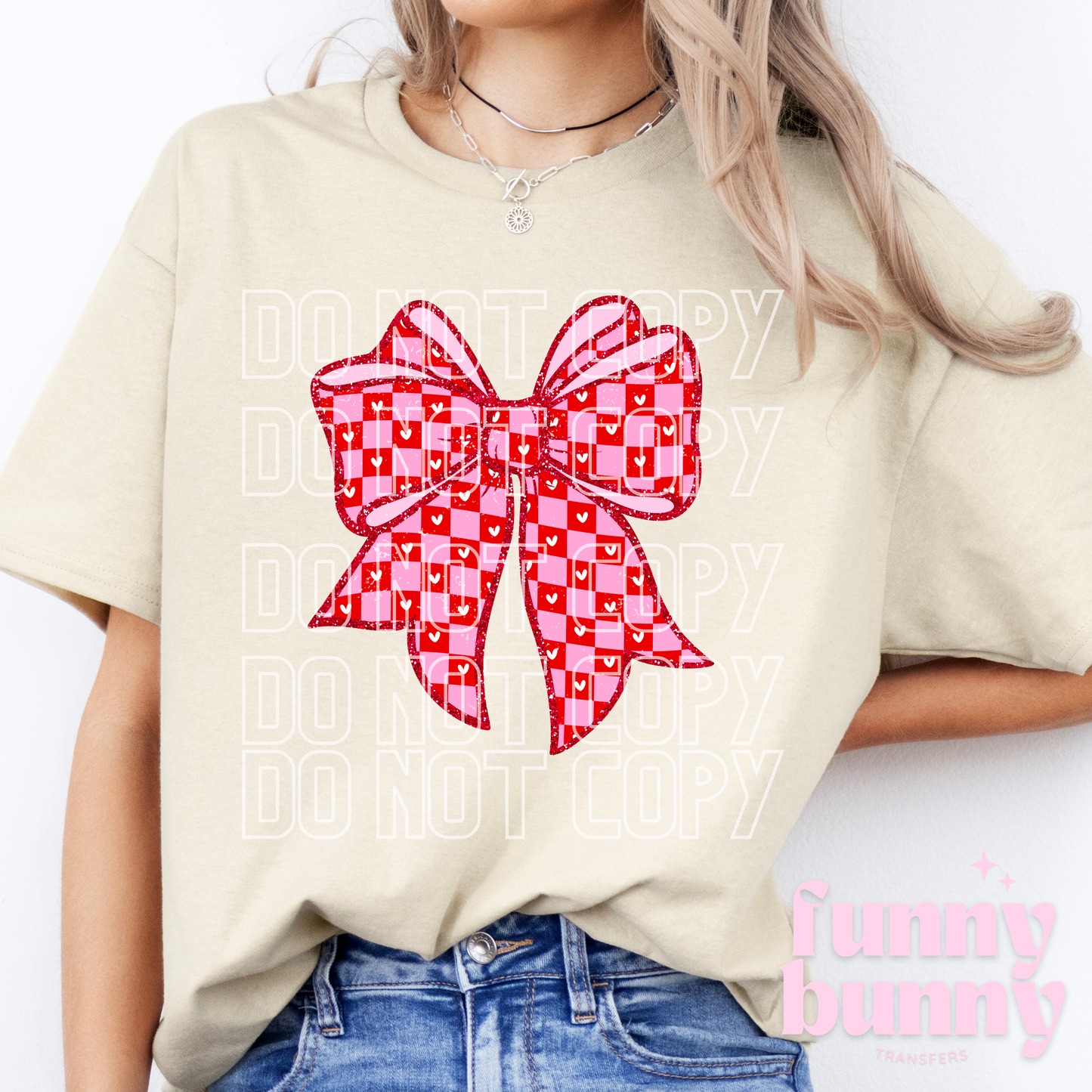 Pink Heart Bow - DTF Transfer