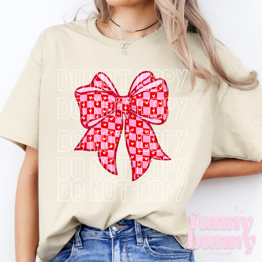 Pink Heart Bow - DTF Transfer
