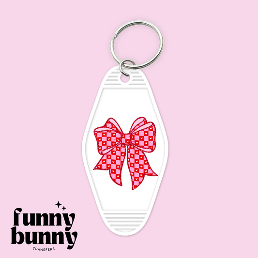 Pink Heart Bow - Motel Keychain