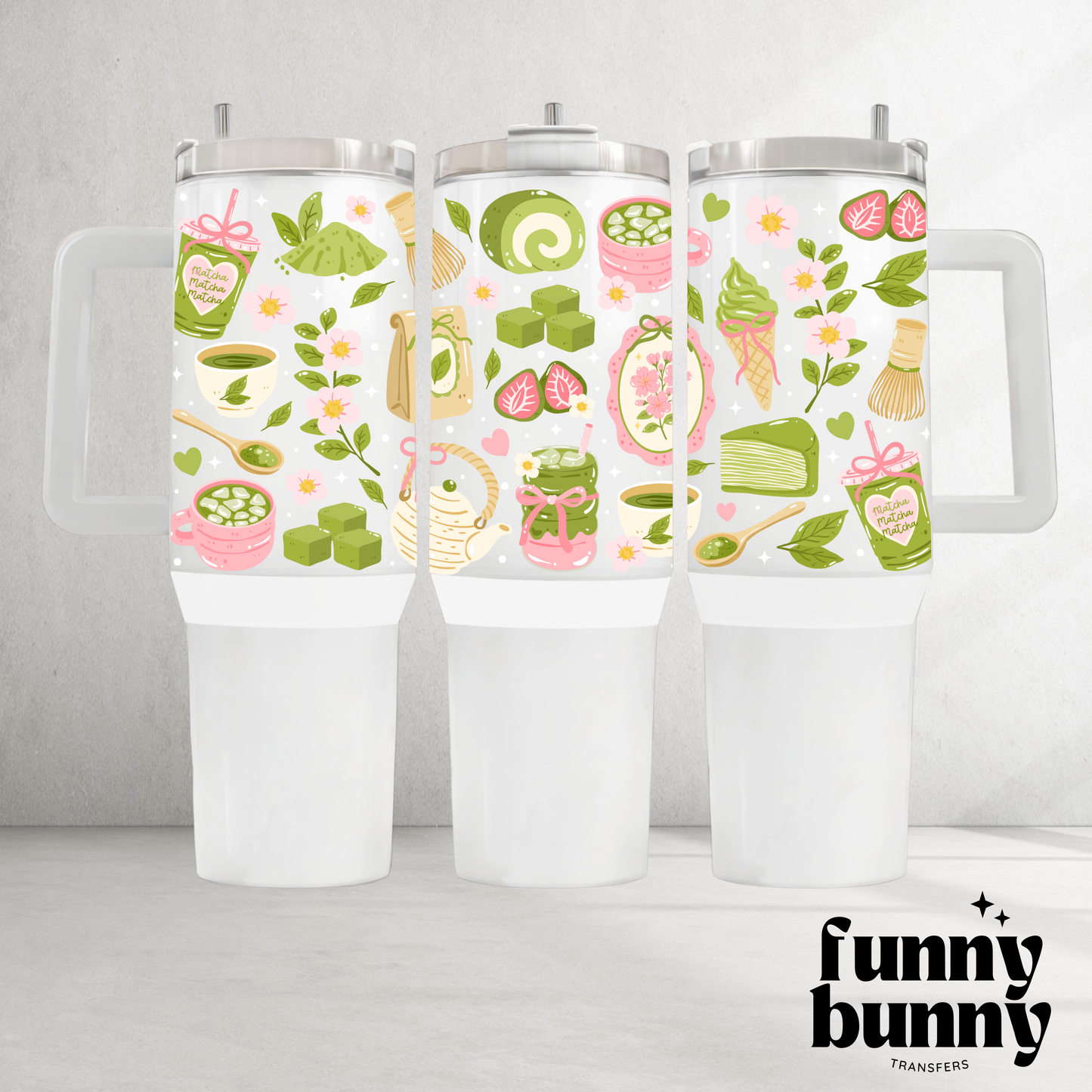 Pink Matcha - 40oz UVDTF Tumbler Wrap