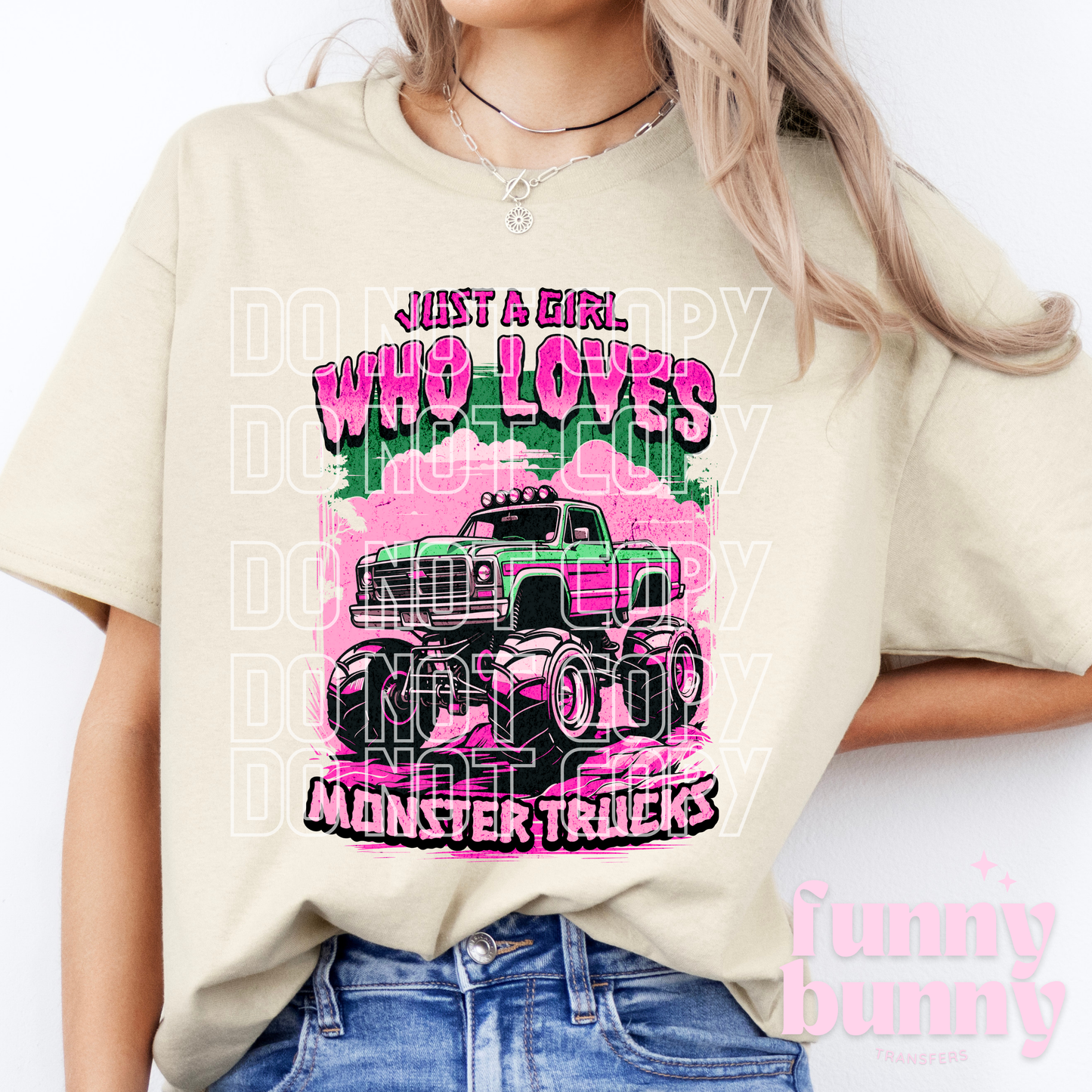 Pink Monster Trucks - DTF Transfer