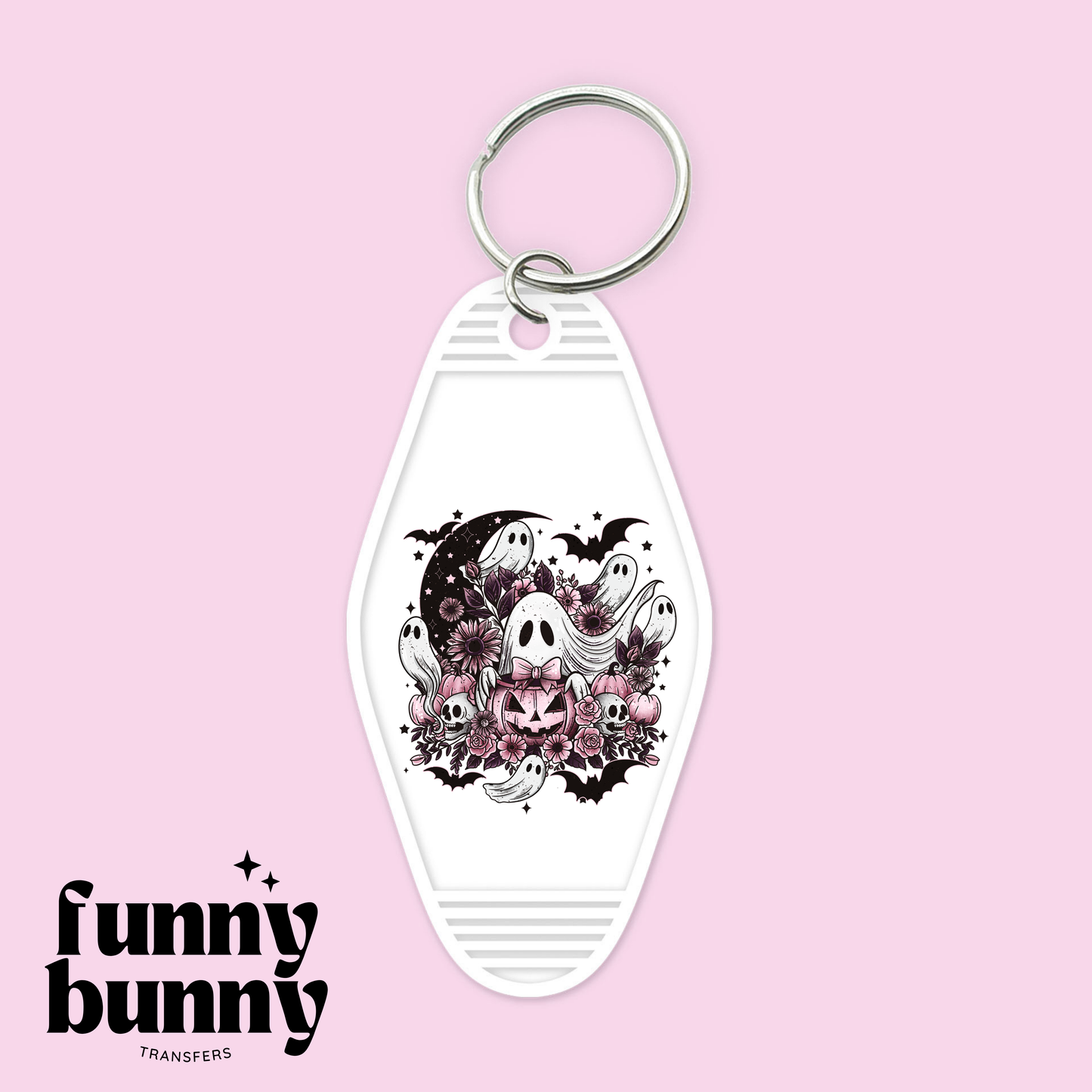 Pink October Ghost - Motel Keychain