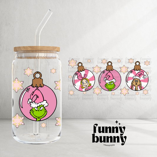 Pink Ornaments - 16oz UVDTF Cup Wrap