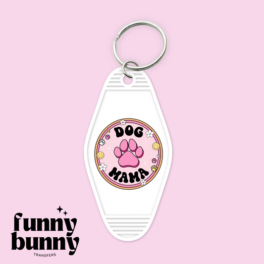 Dog Pink Paw Mama - Motel Keychain