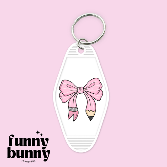 Pink Pencil Bow - Motel Keychain