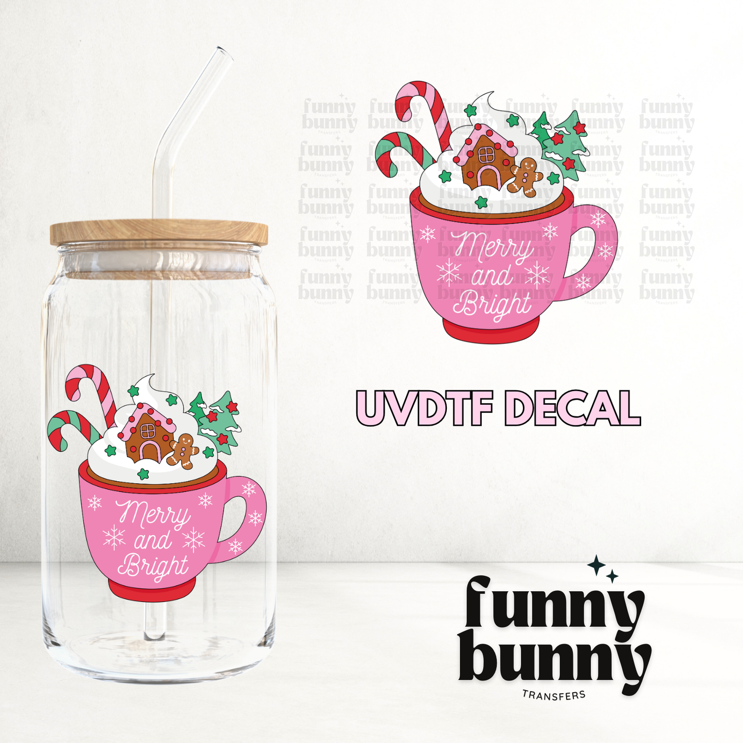 Pink Peppermint Hot Chocolate - UVDTF Decal