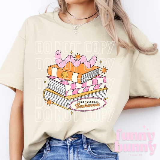 Pink Professional Bookworm - DTF Transfer