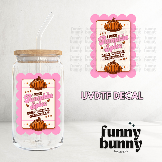 Pink Pumpkin Spice - UVDTF Decal