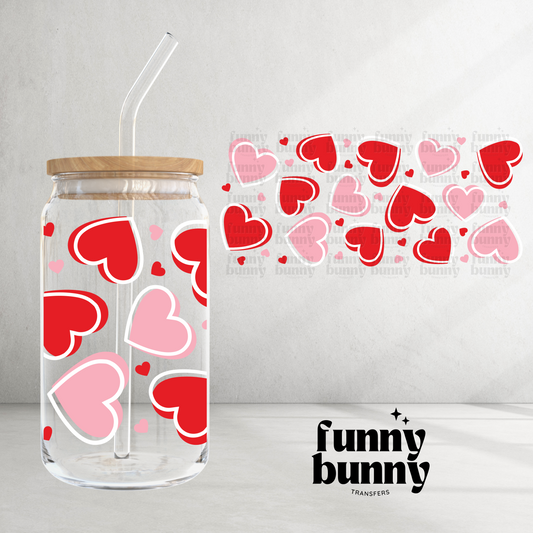 Pink & Red Hearts - 16oz UVDTF Cup Wrap