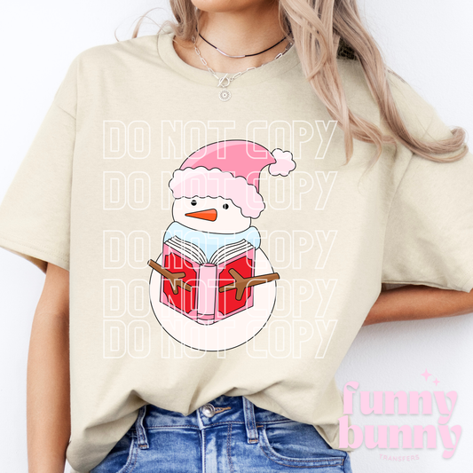 Pink Snowman - DTF Transfer