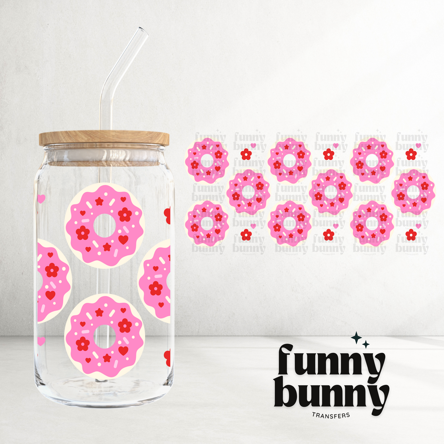 Pink Sprinkle Donuts - 16oz UVDTF Cup Wrap