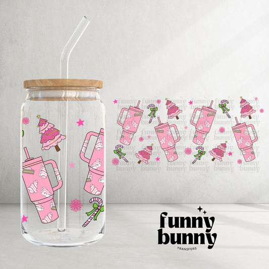 Pink Tumblers & Candy Canes - 16oz UVDTF Cup Wrap