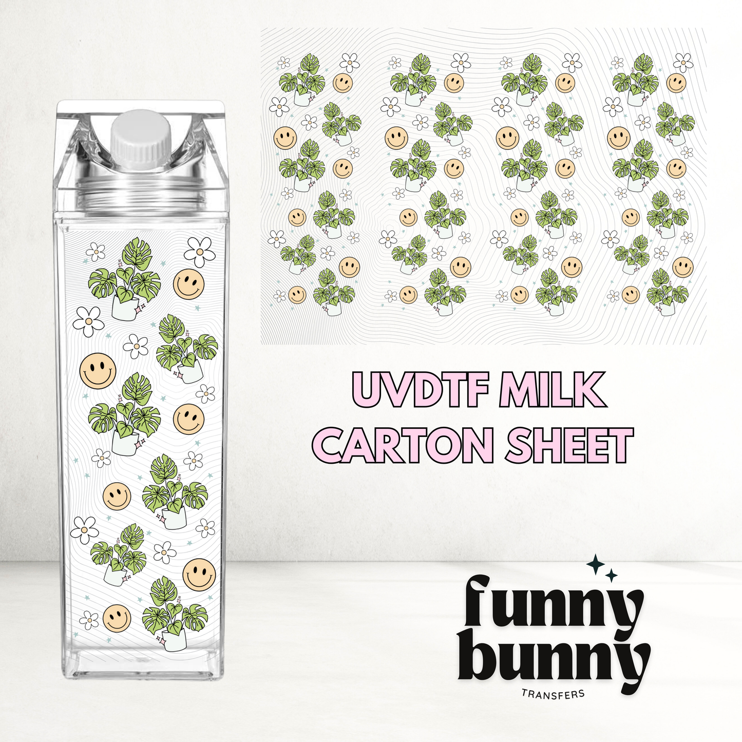 Plant Mom Vibes - Milk Carton UVDTF Decals