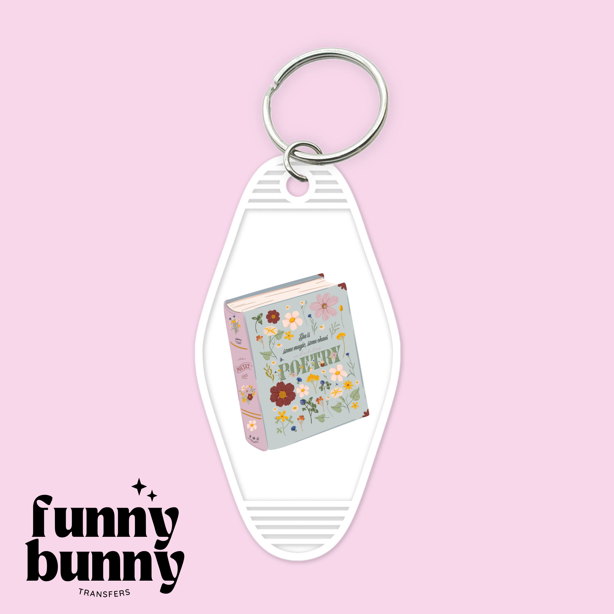 Poetry Book - Motel Keychain – Funny Bunny Transfers