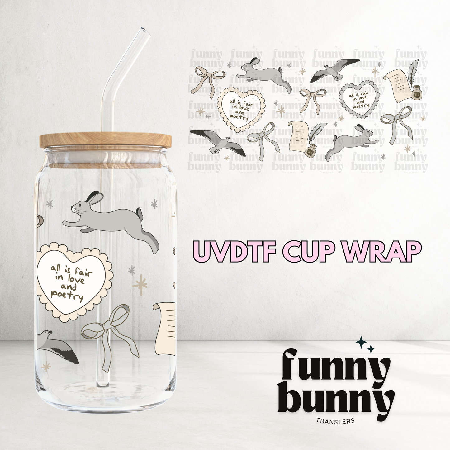 Poetry Club -  16oz UVDTF Cup Wrap